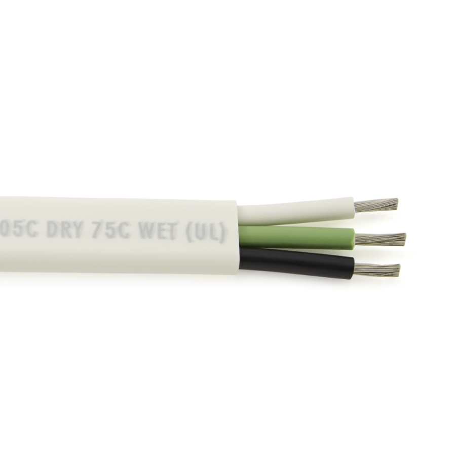 Multi-Conductor Marine Cable MC12-3, 3 Conductor, 12/3 Ga., White PVC