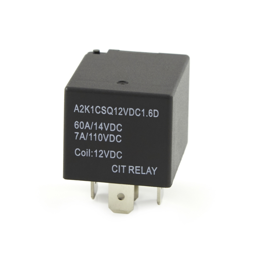 CIT Relay & Switch A2KICSQ12VDCC1.6D,  Mini ISO  Relay SPDT, 60A, 12VDC (Max 110VDC)  w/ Diode