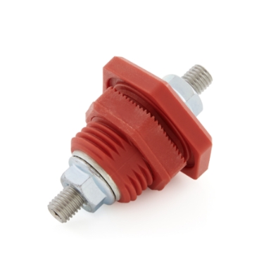 gep power products ptr-14d-05 pass thru 1/4" with and nylon locknut serrated nuts, red
