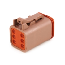 Amphenol Sine Systems AT06-6S-BRN 6-Way Connector Plug, Brown, Rotated View