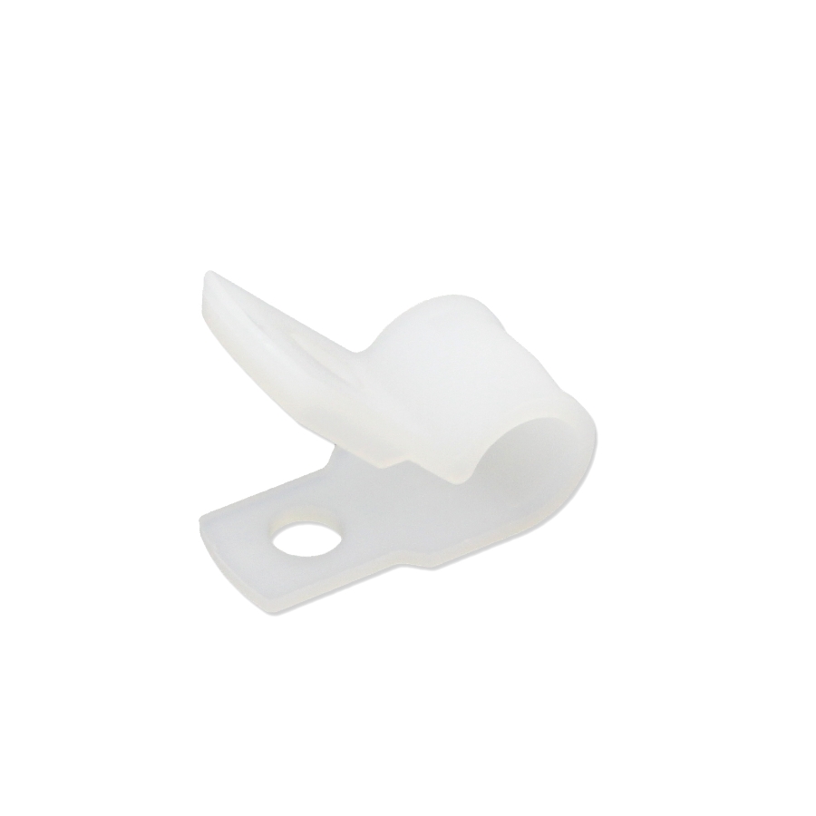 ACT AR-SAC-250-9-C Light-Duty Self-Aligning Nylon Cable Clamp, 1/4" Diameter, #6 Stud Size, 3/8" Wide, White