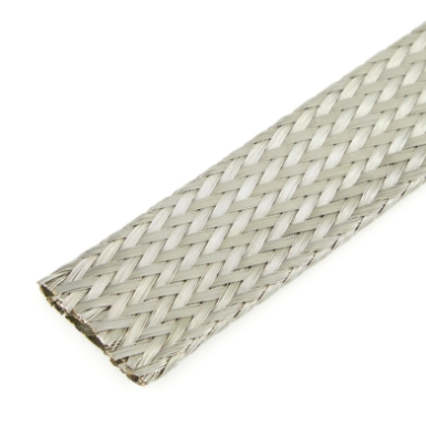 techflex mbn1.50sv metal braided sleeving, 1 1/2", 50' spool, close-up