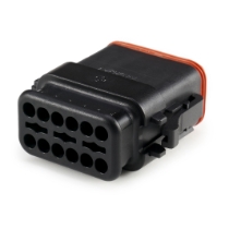 Amphenol Sine Systems AT06-12SA-SRBK 12-Way AT Connector Plug with Strain Relief End cap, Black