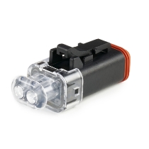 Amphenol Sine Systems AT06-2S-LED24V01 2-Way AT LED Connector Plug, 24VDC, Clear End cap, Green LED
