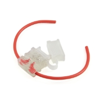 Littelfuse ATO®/ATC In-line Fuse Holder, 12Ga. Wire, 4" Leads, 30A, 32VDC, 0FHA0001HXGLO, Rotated View