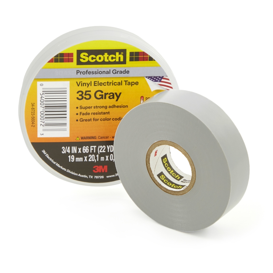 35-Gray-3/4 x 66' 3M Vinyl Electrical Tape