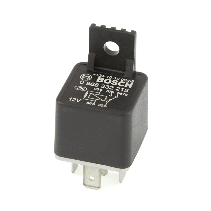 Bosch 986332215 Bosch 0986332215 Mini Relay, SPDT, 50A, 12VDC, with Resistor and Plastic Bracket