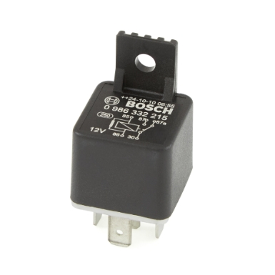 bosch 986332215 bosch 0986332215 mini relay, spdt, 50a, 12vdc, with resistor and plastic bracket