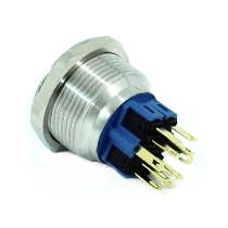 E-Switch Anti-Vandal Switch, 2A, 48VDC, DPDT, On-(On), Off-(On), Blue, PVDC9F2VDC0SS-341