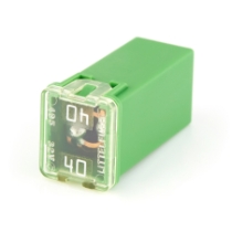 Littelfuse 0495040 JCASE Cartridge Style Fuse, 40A, 32VDC, Green
