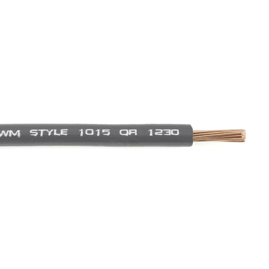 WR18-8 Hook-Up Wire, Bare Copper, UL 1015/1230/MTW/AWM, 18 Ga., Gray