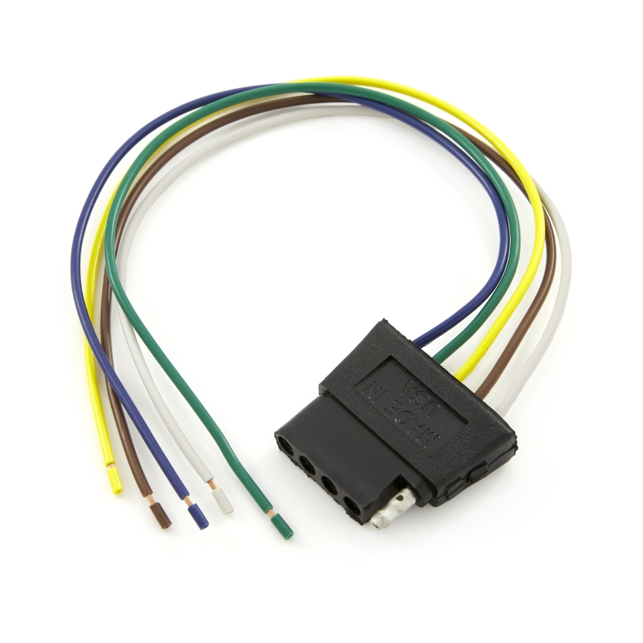 Molded Female 5-Way Connector, 16 Ga. GPT Wire, 12" Wire Leads