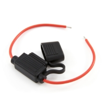 ATO/ATC In-Line Fuse Holder 46229, 18 Ga. Tinned UL1015 Red Wire, 4" Leads, Rotated View