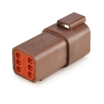 Amphenol Sine Systems AT04-6P-BRN, 6-Way Connector Receptacle, DT04-6P Compatible, Brown