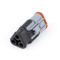 Amphenol Sine Systems AT06-3S-SR01GRY 3-Way AT Connector Plug, Rotated View