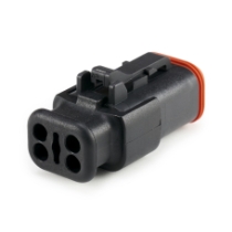 Amphenol Sine Systems AT06-4S-SR01BLK 4-Way AT Connector Plug with Strain Relief End cap, Black