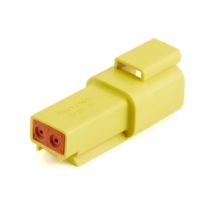 Amphenol Sine Systems AT04-2P-YLW 2-Way Connector Receptacle, DT04-2P Compatible, Yellow, Rotated View