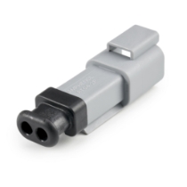 Amphenol Sine Systems AT04-2P-SR01GRY 2-Way AT Connector Receptacle with Strain Relief End cap