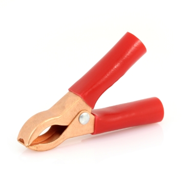 Miniature Red Battery Clamp, Handles Rated to 50A