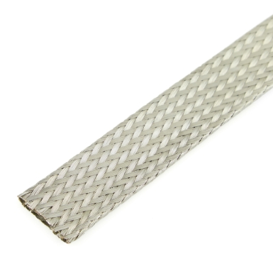 techflex mbno.50sv metal braided sleeving, 1/2", 50' spool, close up