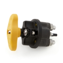 Littelfuse 75930-02 Dual Pole Single Throw Manual Battery Disconnect, Auxilary connections, integrated lockout/tagout - Yellow, Hardware Added