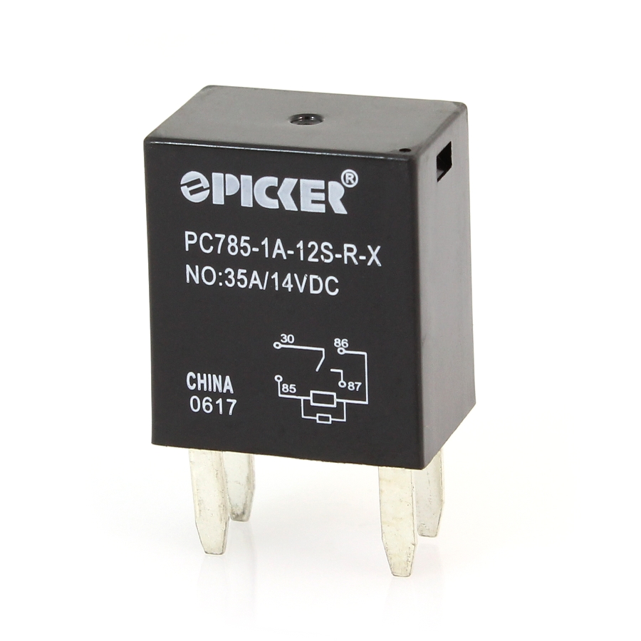 Picker PC785-1A-12S-R-X 35A 280 Micro Relay, 12VDC, SPST, Resistor