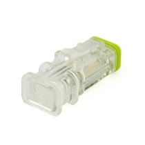 Amphenol Sine Systems AT06-2S-LED1224VR-OMC 2-Way LED Connector Plug, 12/12VDC, Clear Body, Rotated View