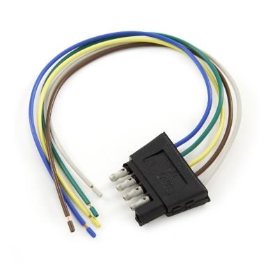 molded male 5 way connector, 16ga. gpt wire, 12 inch wire leads