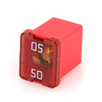Littelfuse Low Profile Jcase Fuse, Cartridge Style, 50A, 58VDC, Red, 0895050.Z