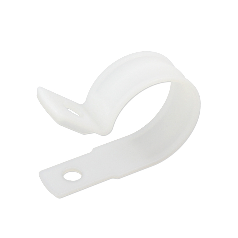 Heavy-Duty Self-Aligning Nylon Cable Clamp 21494, 7/8" Diameter, #10 Stud Size, 1/2" Wide, White