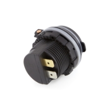 Switch Components  A10-USB2-1-B-4.8A, Low Profile Black Circular Dual Type A, 4.8A, 12/24VDC _Rotated View