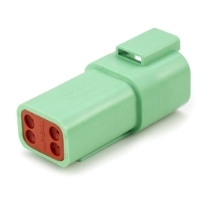 Amphenol Sine Systems AT04-4P-GRN 4-Way Connector Receptacle, DT04-4P Compatible, Green