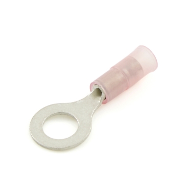 molex 19057-0015 ring terminal, 22-18 ga., 1/4" stud, nylon insulated with extra sleeve
