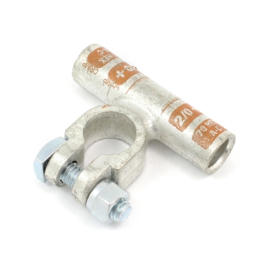 Crimpable Battery Lug 36308, Positive Post, Straight, 2/0 Ga