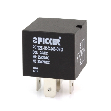 Picker PC792E-1C-C-24S-DN-X Mini ISO Relay, 24V, SPDT, 25A, Sealed with Diode