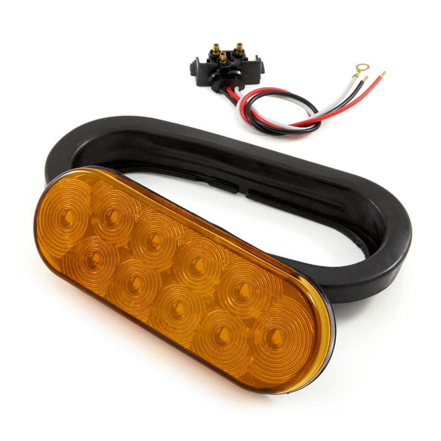 6 inch Sealed Oval Stop-Tail-Turn Light Kit 47994, Amber