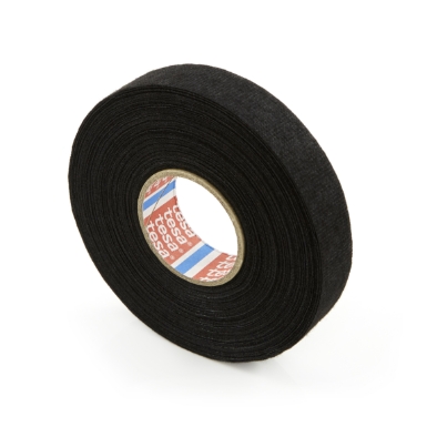 Tesa TS51618.7 PET Fleece NVG Wire Harness Tape, Black, 3/4" x 82'