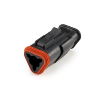 Amphenol Sine Systems AT06-3S-SR01BLK 3-Way AT Connector Plug with Strain Relief End cap