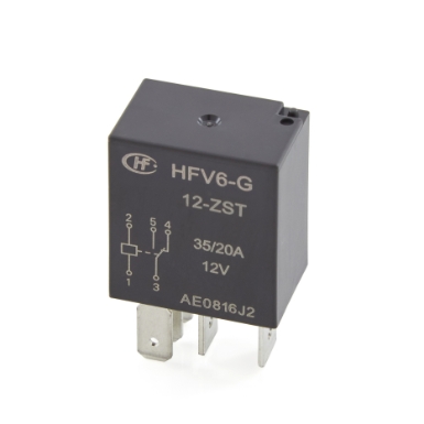 hongfa hfv6-g/12-zst(257) micro iso relay, spdt, 12v, 30a