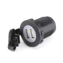 11053 Screw Mount Dual LED USB Socket With Protective Cap, 12/24VDC