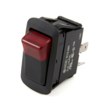 OptiFuse R-13-260A4-01BBRN1100, Rectangle Rocker Switch, On-Off, SPST, Three 1/4" Male Disconnects