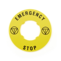 Lovato Electric LPX AU115 Emergency Stop Disc Label, Platinum, 22 mm