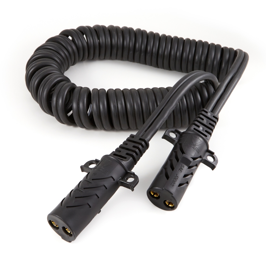 Erich Jaeger 652704 2 Pole, 15' Coil, with Fully Overmolded Composite plugs, 12" leads, 4 gauge (SAE J560, SAE J3082)