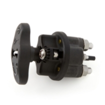 Littelfuse 75930-03 Dual Pole Single Throw Manual Battery Disconnect, Auxilary connections, integrated lockout/tagout - Black, Hardware Added