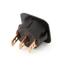 OptiFuse R13-203L-01-GREEN LED Illuminated Round Rocker Switch, Rotated View