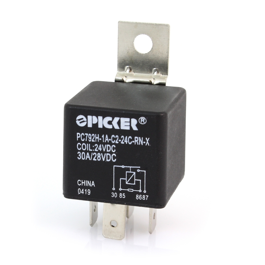 Picker PC792H-1A-C2-24C-RN-X Mini ISO Relay, 24V, SPST, 30A