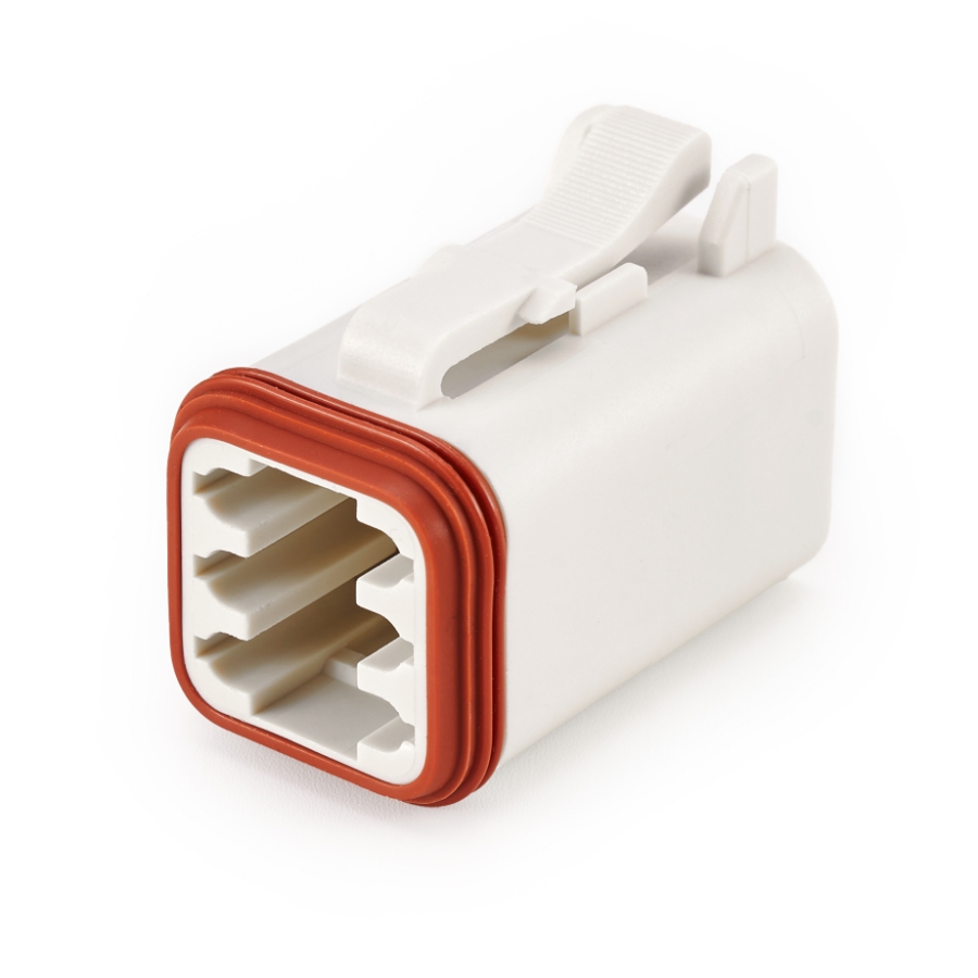 Amphenol Sine Systems AT06-6S-WHT 6-Way Connector Plug, DT06-6S Compatible, White