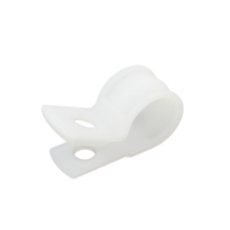 Heavy-Duty Self-Aligning Nylon Cable Clamp 21488, 1/2" Diameter, #10 Stud Size, 1/2" Wide, White