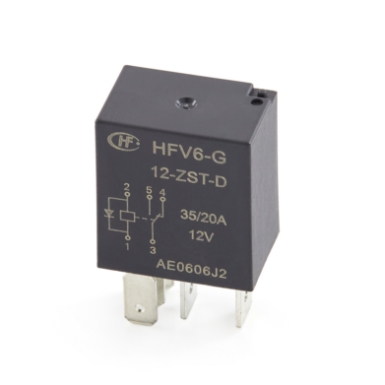 hongfa hfv6-g/12-zst-d(257) micro iso relay, spdt,12v, diode, 30a