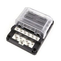 Egis Mobile Electric 8025B, RT Fuse Block, 6-Position, with Ground, LED Indication & Clear Cover